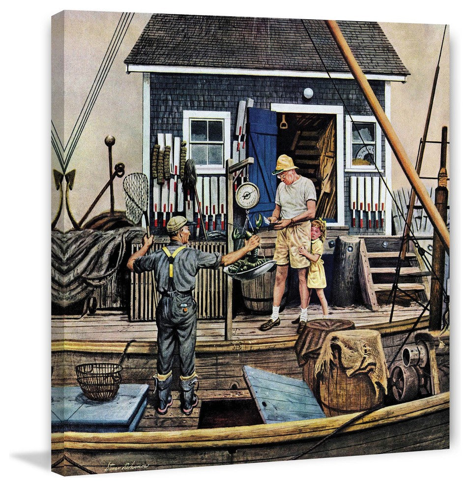"Buying Lobsters" Painting Print on Canvas by Stevan Dohanos