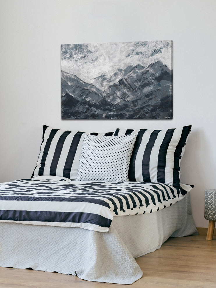 "Dark Ocean" Painting Print on Wrapped Canvas, 36"x24"