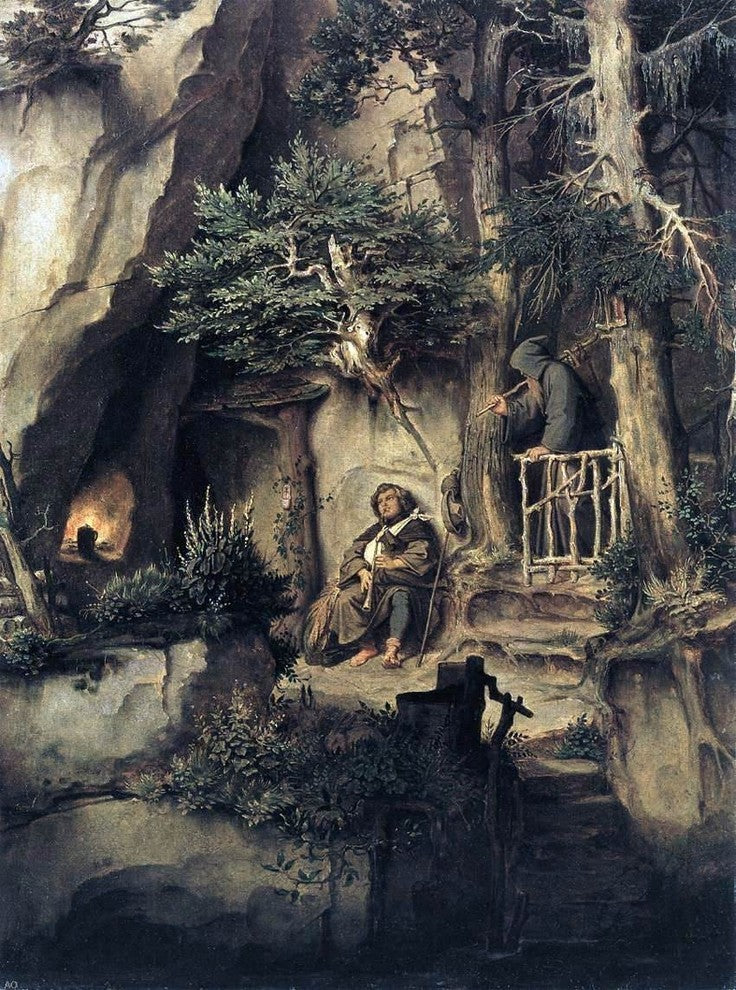 Moritz Von Schwind A Player With a Hermit Wall Decal
