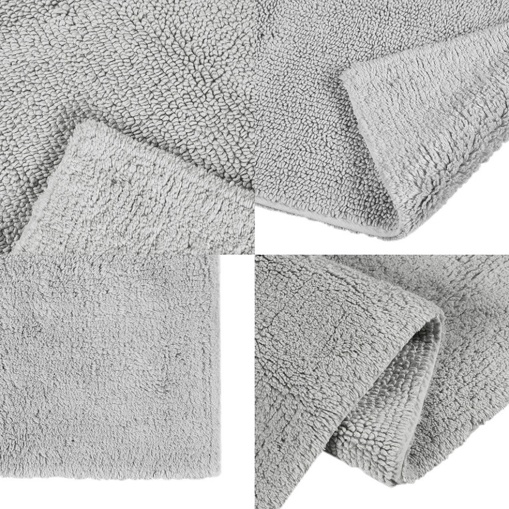Beautyrest Plume Luxury Feather Touch Reversible Bath Rug, Grey