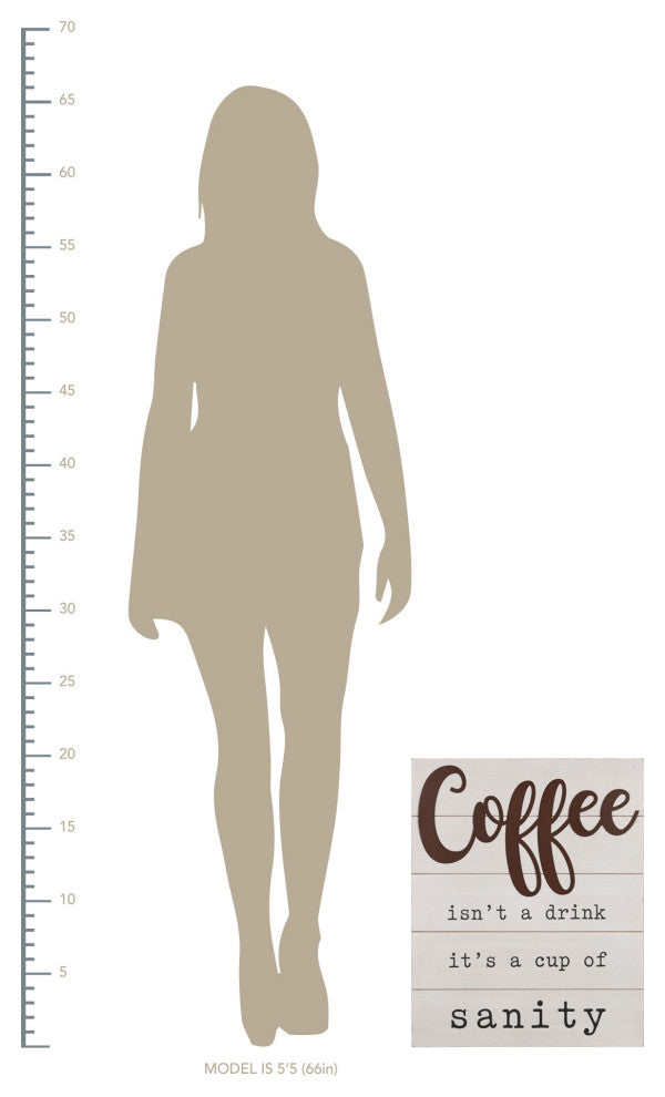 Coffee is a Cup of Sanity Wooden Wall Art
