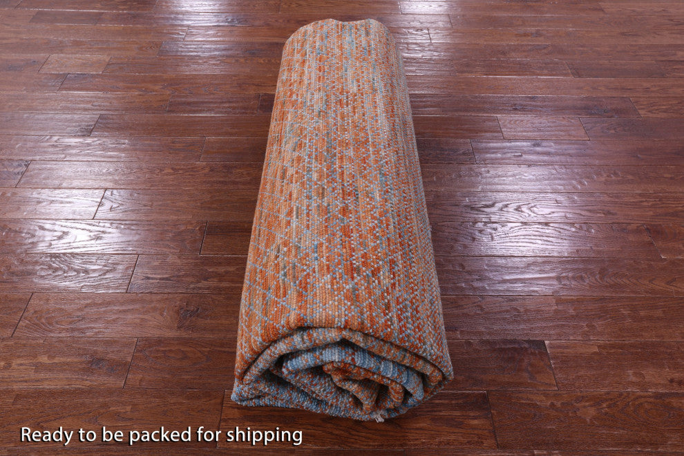 10' 1" X 14' 0" Savannah Grass Hand-Knotted Wool Rug - Q13189