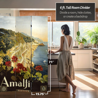 6' Tall Double Sided Amalfi/Riviera Canvas Room Divider