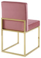 Carriage Dining Chair Performance Velvet Set of 2-Gold Dusty Rose