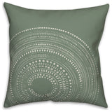 Green Circle Dot Pattern 18x18 Indoor/Outdoor Pillow