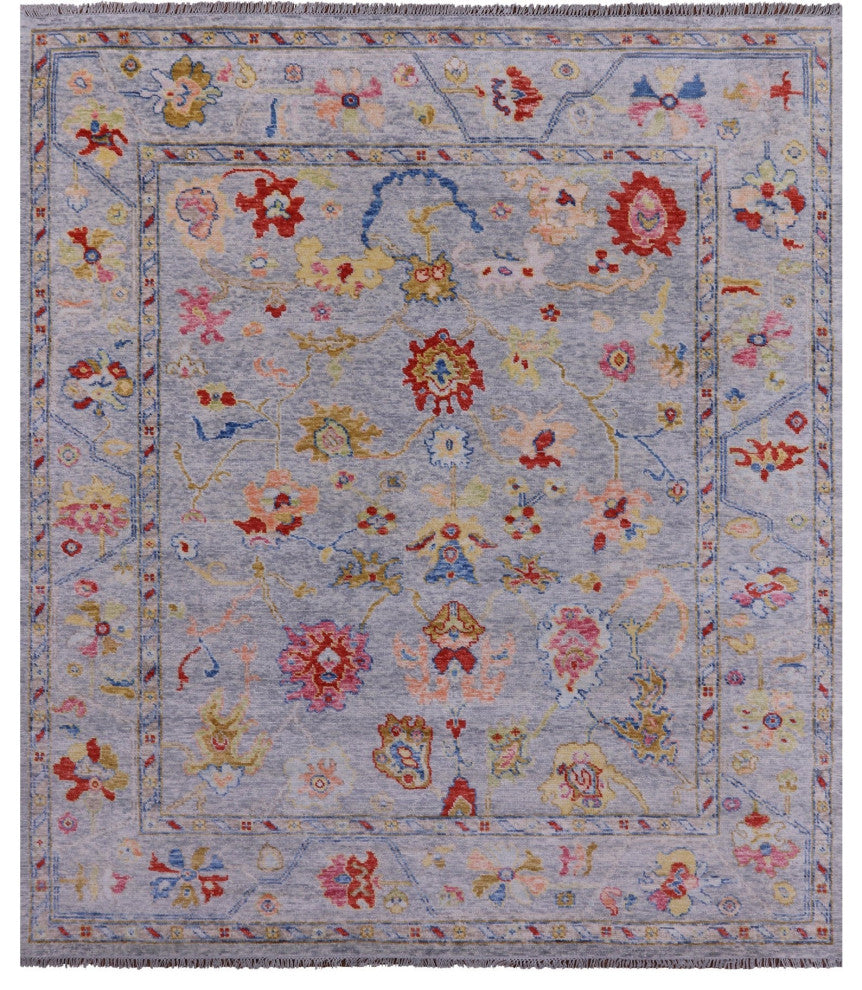 Turkish Oushak Hand-Knotted Wool Rug 8' 4" X 9' 9" - Q14838