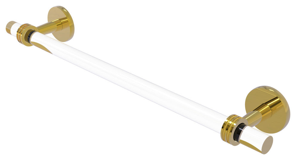 Clearview 30" Towel Bar with Dotted Accents, Polished Brass