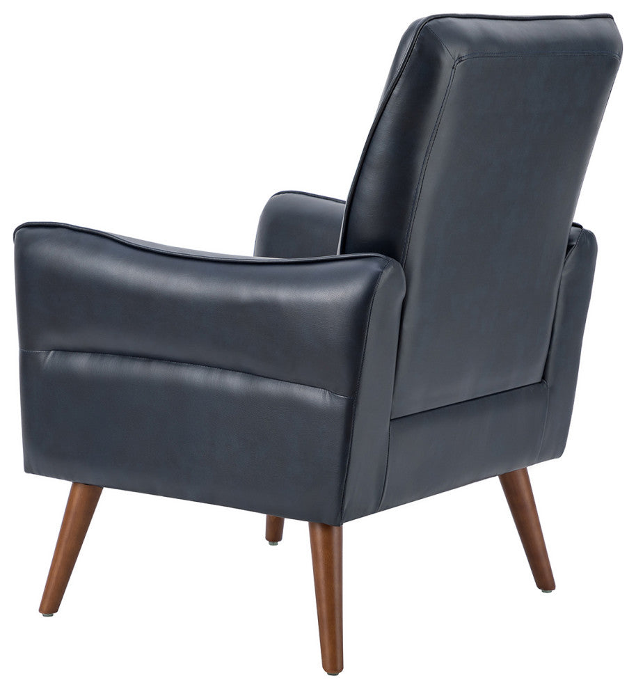 Vegan Leather Armchair Set of 2, Navy
