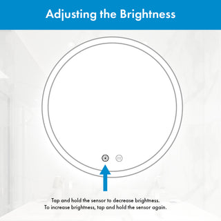 Orbit Round Dimmable LED Mirror with Defogger, 30"x1.75"