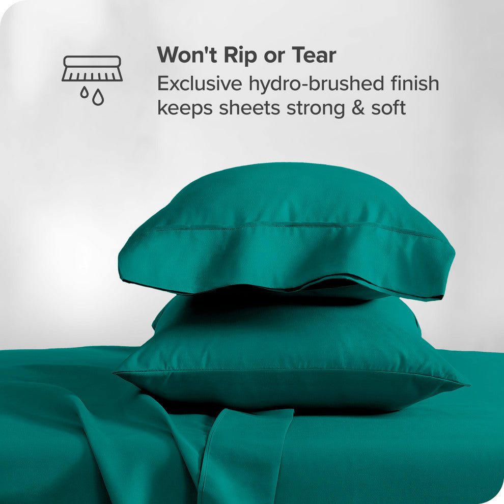 Bare Home 1800 Microfiber Sheet Set, Emerald, King