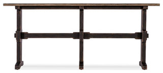 Americana Trestle Wood Console Table in Black by Hooker Furniture