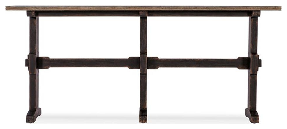Americana Trestle Wood Console Table in Black by Hooker Furniture