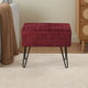 Textured Velvet Ottoman, Ruby Wine