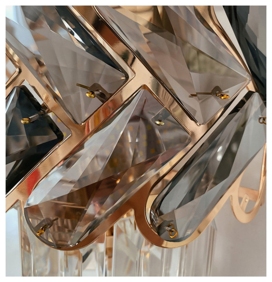 Luxury crystal wall light fixture for bedroom