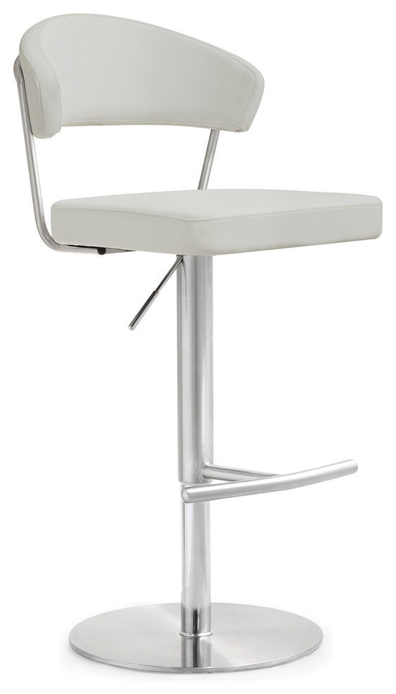 TOV Furniture Cosmo Light Grey Stainless Steel Barstool