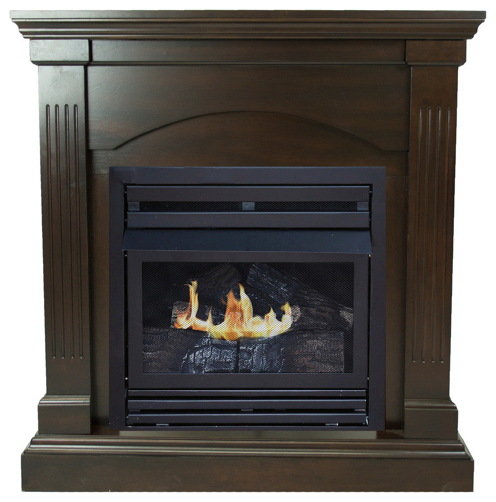 Pleasant Hearth 36" Natural Gas Compact Tobacco Vent Free Fireplace System
