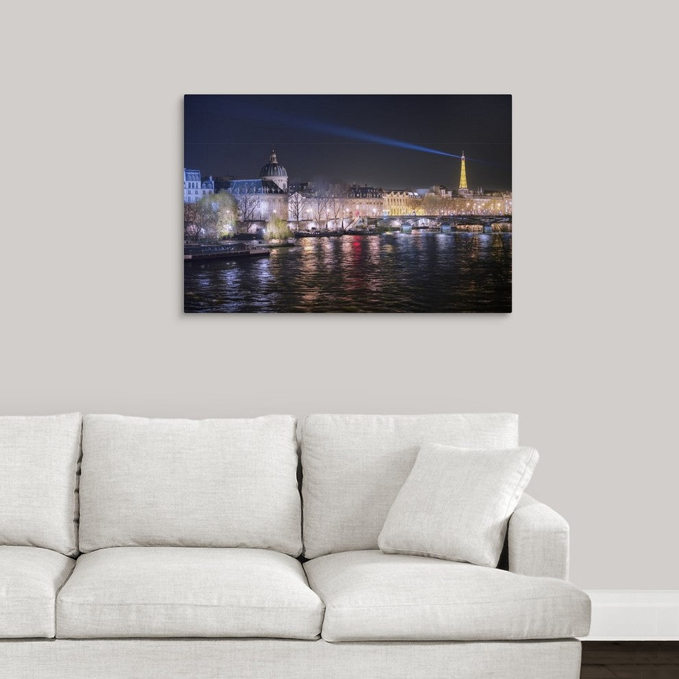 "Paris, la Seine" Wrapped Canvas Art Print, 36"x24"x1.5"