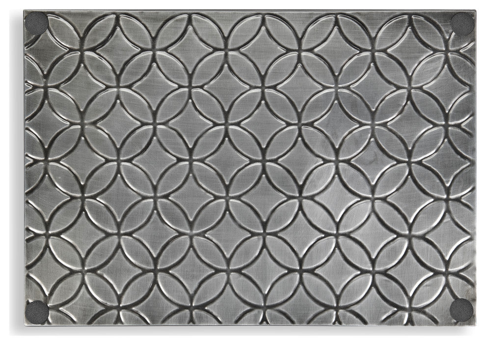 20" Double Circles Boot Tray Dark Zinc, Gray Finish