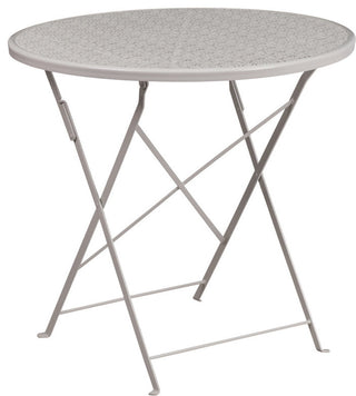 30" Folding Patio Table, Light Gray