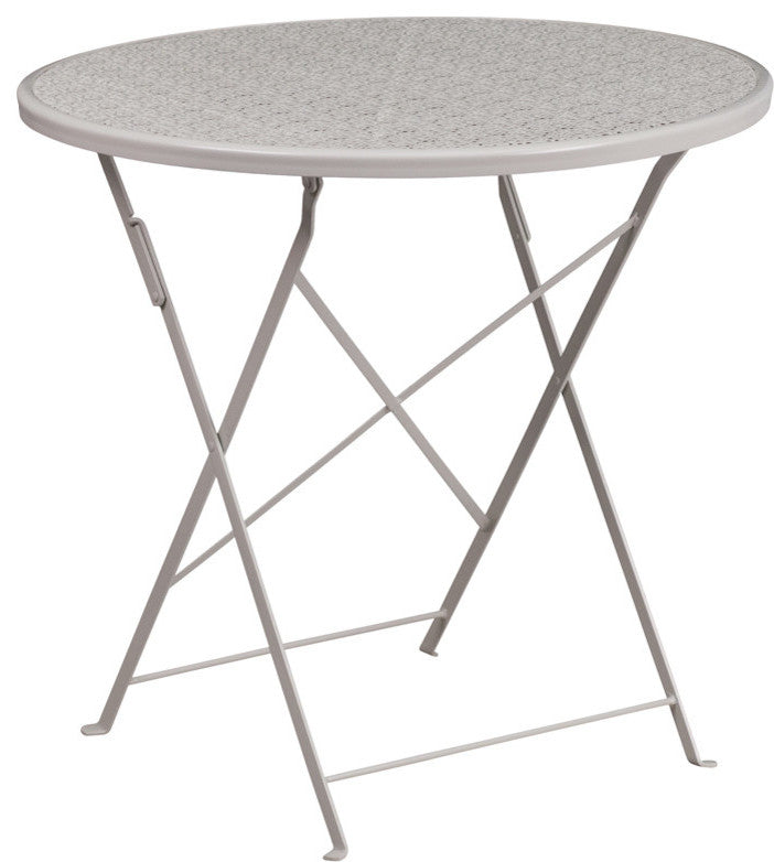 30" Folding Patio Table, Light Gray