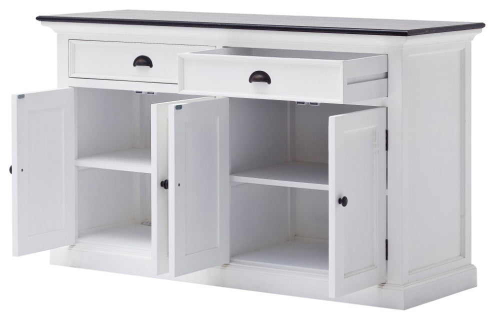 Modern Farmhouse Black and White Buffet Server