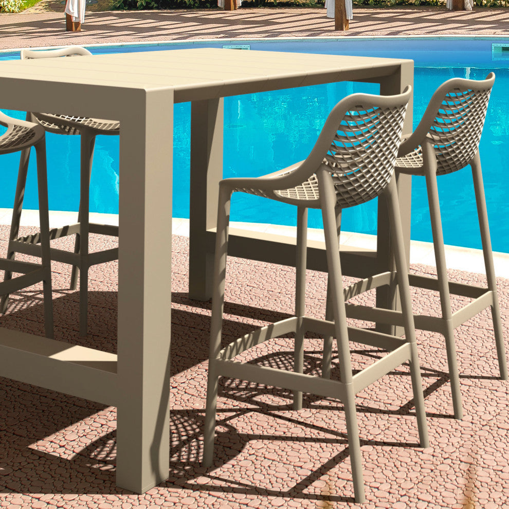 Vegas Air 5-Piece Bar Set With 39"-55" Extendable Taupe