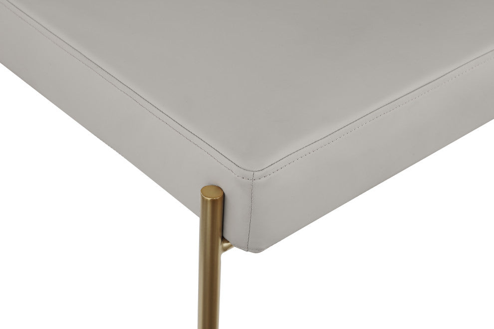 Carly Faux Leather/Boucle Fabric Upholstered Dining Chair, Taupe