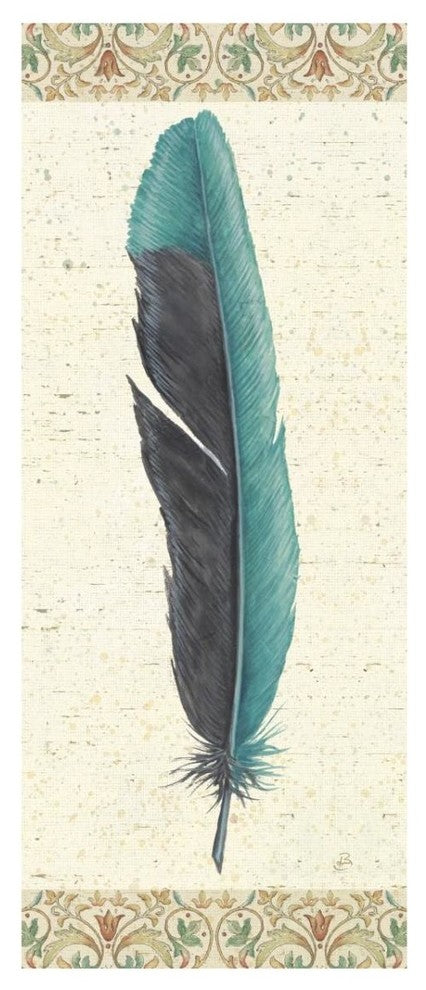 "Feather Tales V" Digital Paper Print by Daphne Brissonnet, 14"x32"