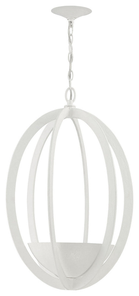 Eclipse 2-Light Contemporary White Oval Chandelier