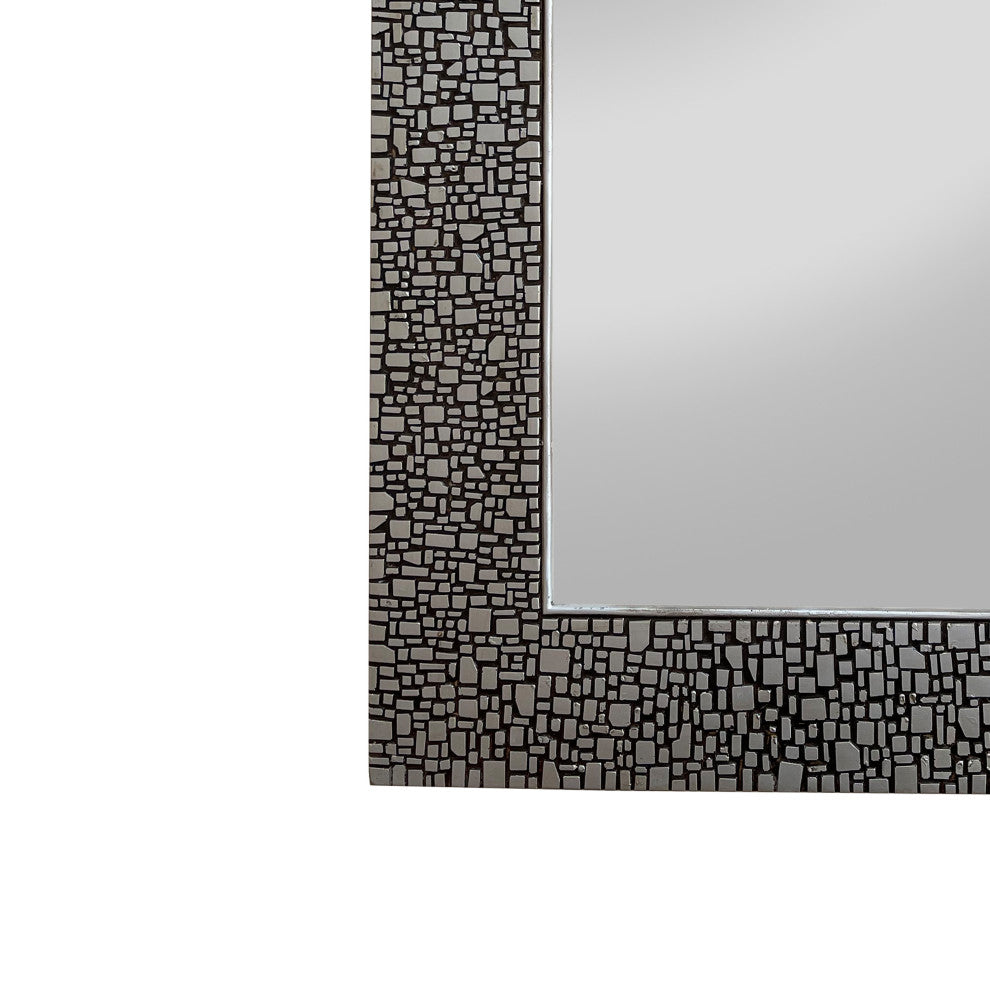 Chloe'S Reflection Contemporary-Style Rectangle Antique Silver Finish 36"