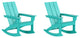 WestinTrends Set of 2 Modern Adirondack Outdoor Rocking Chairs, Turquoise