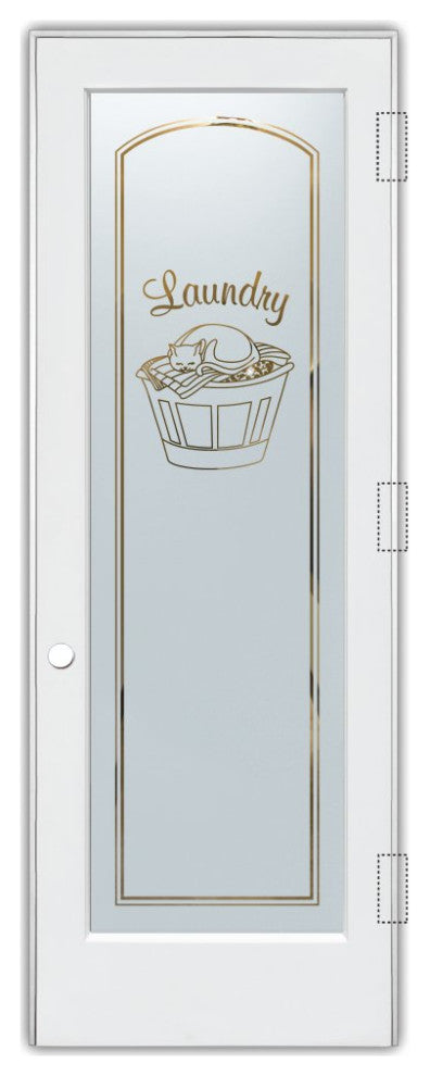 Laundry Door - Cat Nap - Primed - 30" x 96" - Knob on Left - Push Open