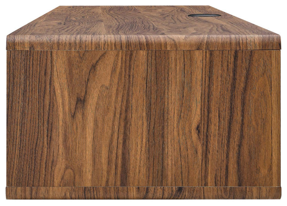 Computer Work Desk, White Walnut, Wood, Modern, Mid Century Home Office