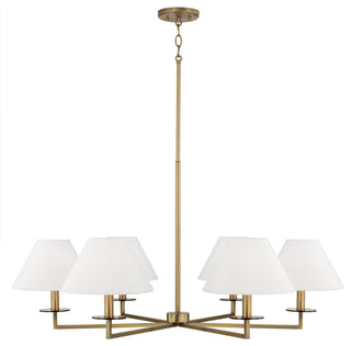 Capital Lighting 452261 Gilda 6 Light 40"W Chandelier - Aged Brass