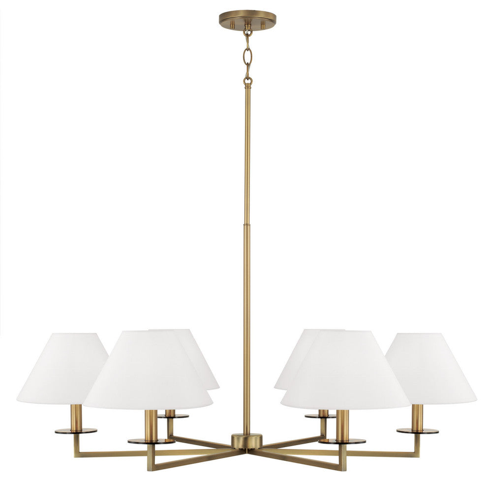 Capital Lighting 452261 Gilda 6 Light 40"W Chandelier - Aged Brass