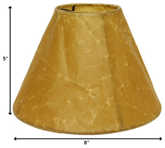 8" Brown Slanted Empire Crinkle Oil Paper Lampshade