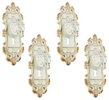 Vintage Door Handle Wall Hook, Set of 4, Cream
