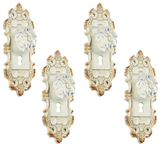 Vintage Door Handle Wall Hook, Set of 4, Cream