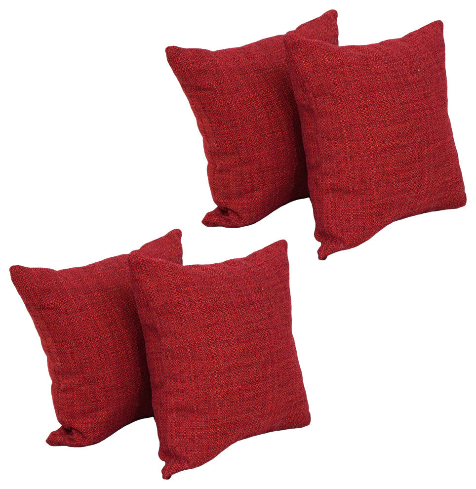 17" Jacquard Throw Pillows With Inserts, Set of 4, Welby Pimento
