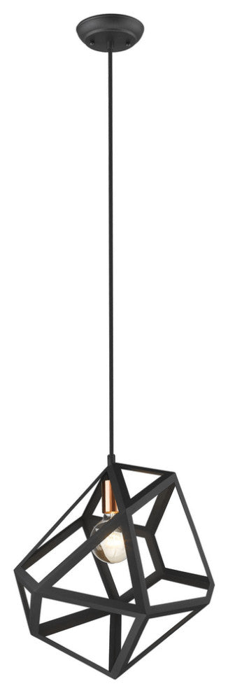 Hedron 1-Light Matte Black Pendant