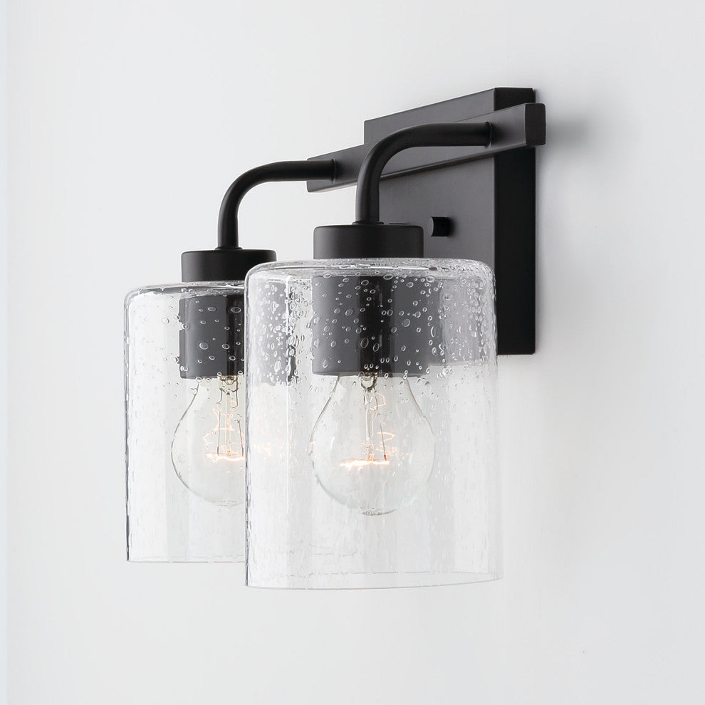 Capital Lighting 128521-449 Greyson 2 Light 15"W Bathroom Vanity - Matte Black