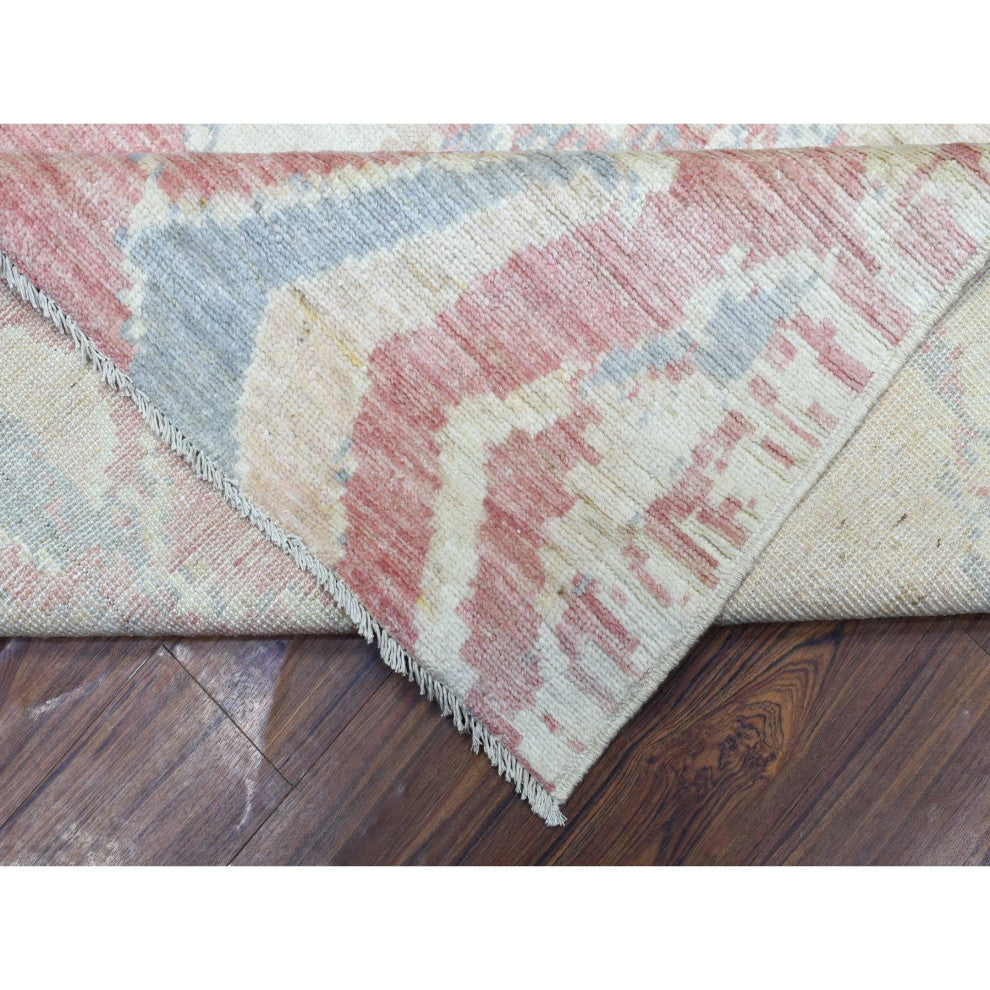 Pink, Soft Wool Hand Knotted, Boujaad Moroccan Berber Oriental Rug, 8'1"x11'7"