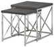 37.25" X 37.25" X 40.5" Grey Particle Board Metal  2Pcs Nesting Table Set