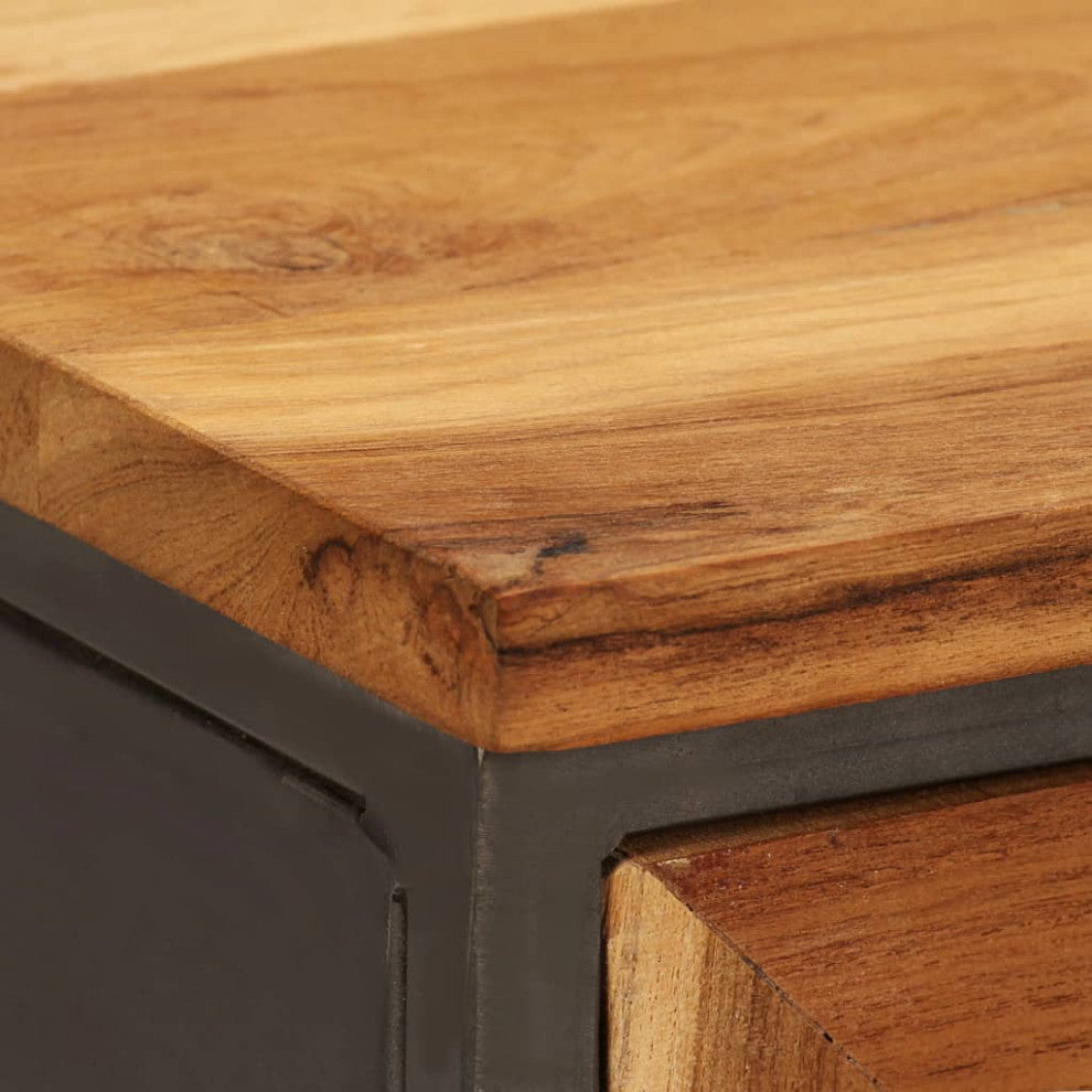 vidaXL Sideboard Buffet Console Cabinet with Storage Recycled Teak and Steel