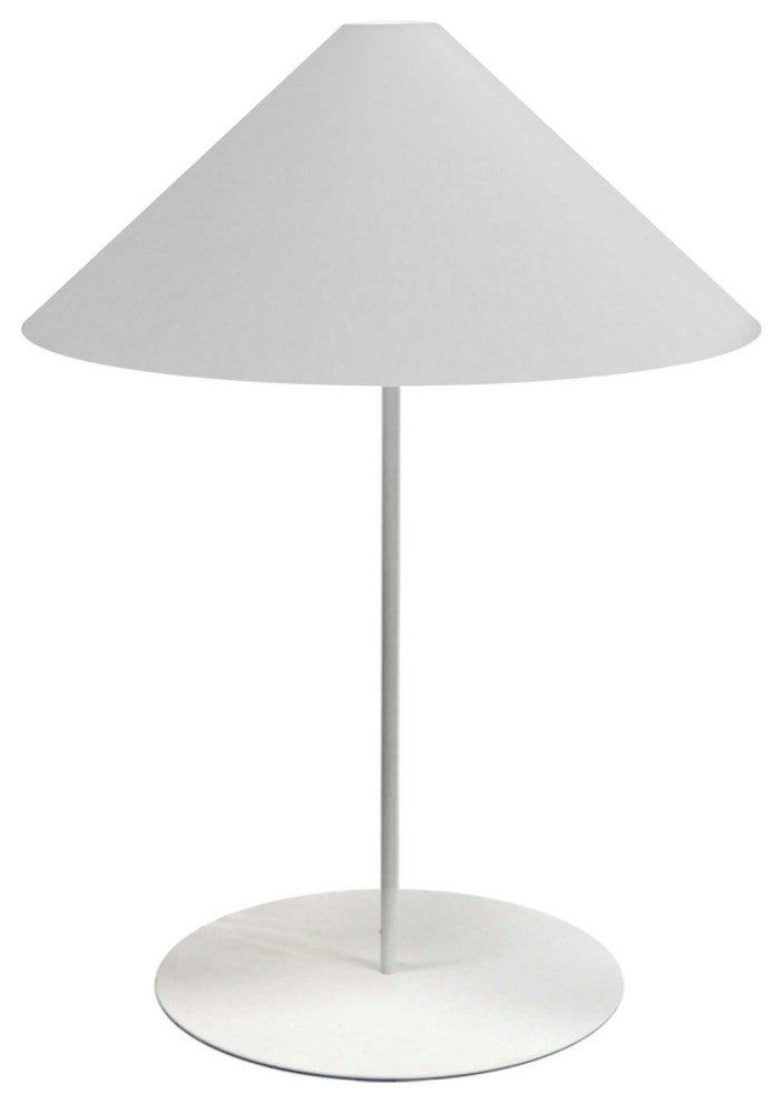 1LT Slope Table Lamp White Shade White