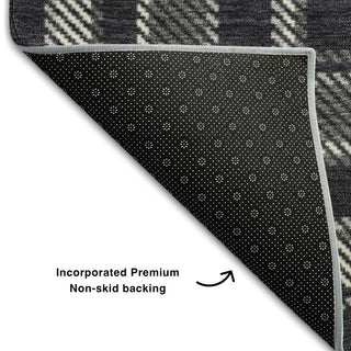 Premium Machine Washable Mayfield AMF563 Black 9' x 12' Rug