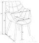 4-Piece Denim Lounge Armchair with Beech Wood Legs Accent Side Armchair