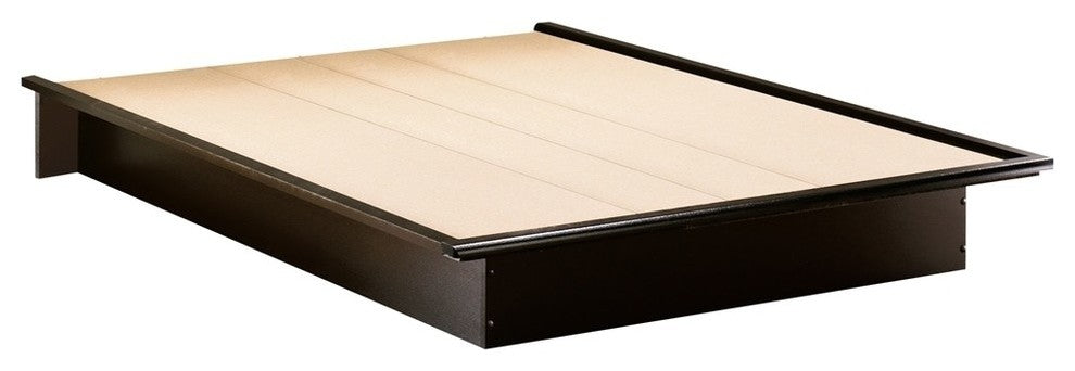 South Shore Step One Queen Platform Bed, 60'', Pure Black