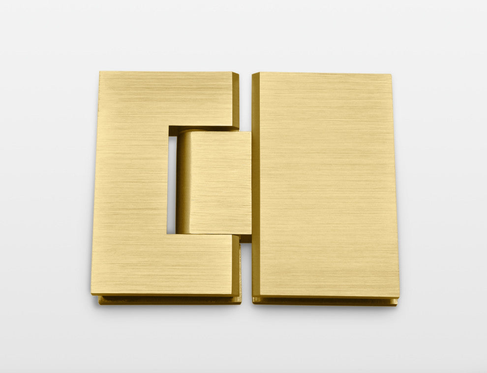 78"x52"x40" Frameless 90 Degree Shower Enclosure Glass Hinge, Satin Brass