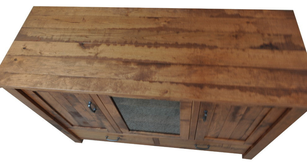 Rustic Cherry Wood Entertainment Center